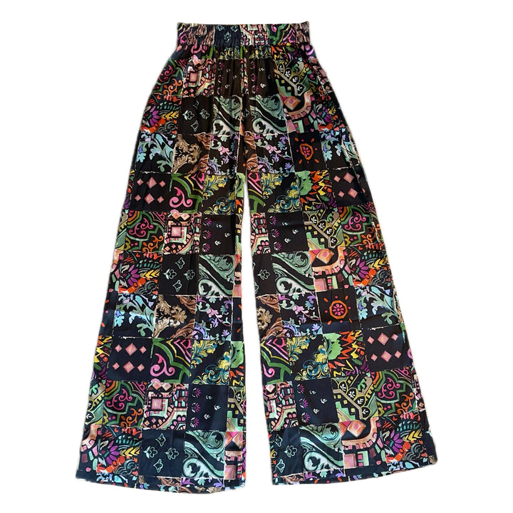 "JOHNNY" Stretch Silk Satin Palazzo Hose - Azulejo Dark