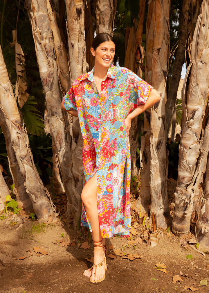 "SANTORINI" Silk Shirt Dress Introvertie VIENNA