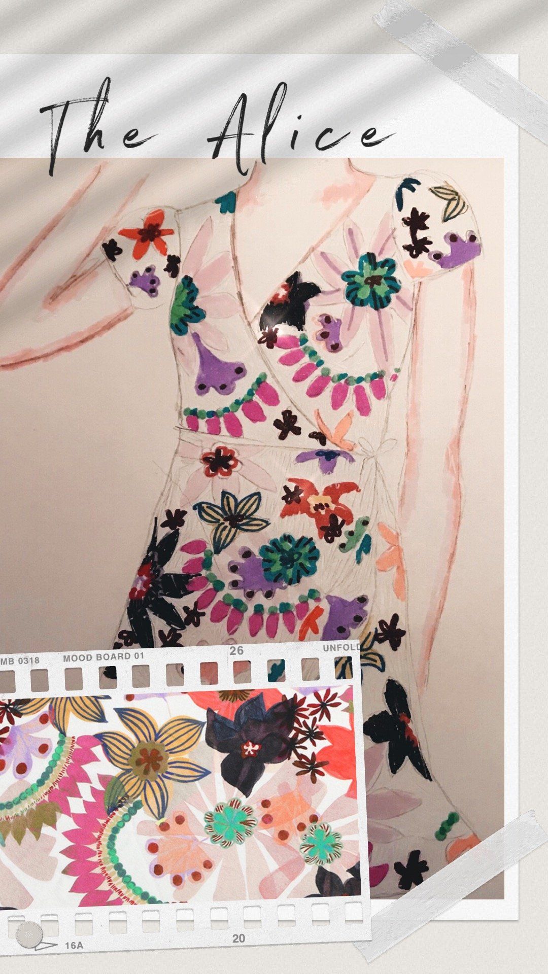 "ALICE" Silk Wrap Dress Mini IN BLOOM Introvertie VIENNA