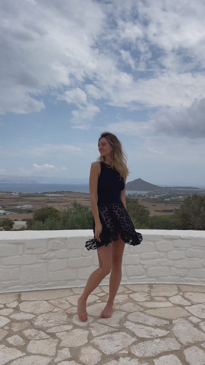 „OVER IT“ verstellbarer Viskose Wickelrock Mini