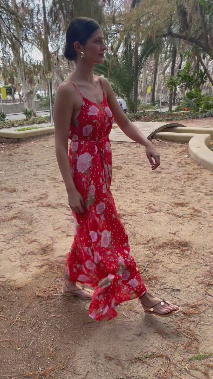 „MADEIRA“ A-Linien-Maxikleid aus Viskose-Lurex – Carmen