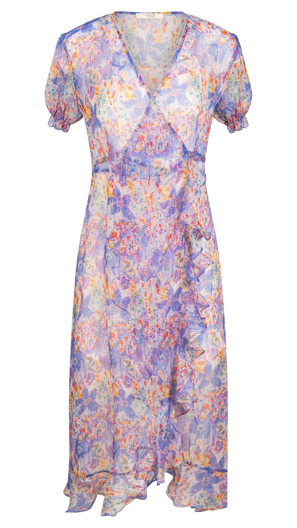 "VIENNA" Silk Wrap Dress Midi LUCKY LILACS Introvertie VIENNA