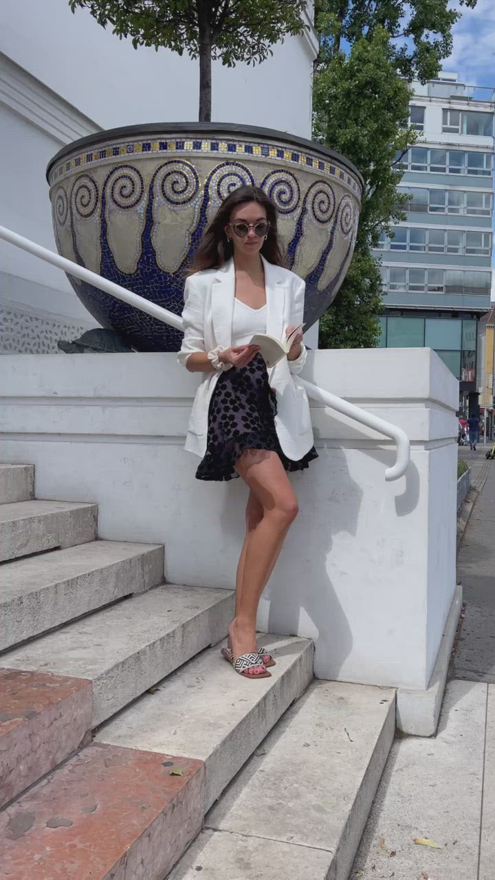 „OVER IT“ verstellbarer Viskose Wickelrock Mini