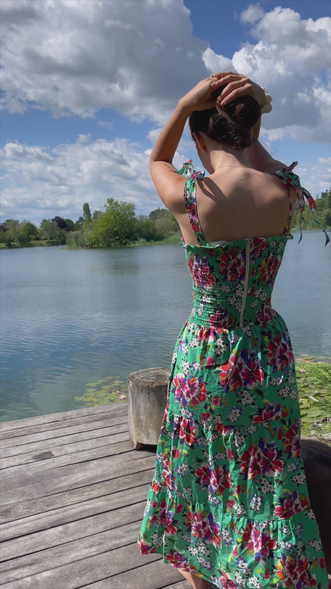 "GIRL GOT POCKETS" Stufenkleid aus Baumwolle mit Taschen