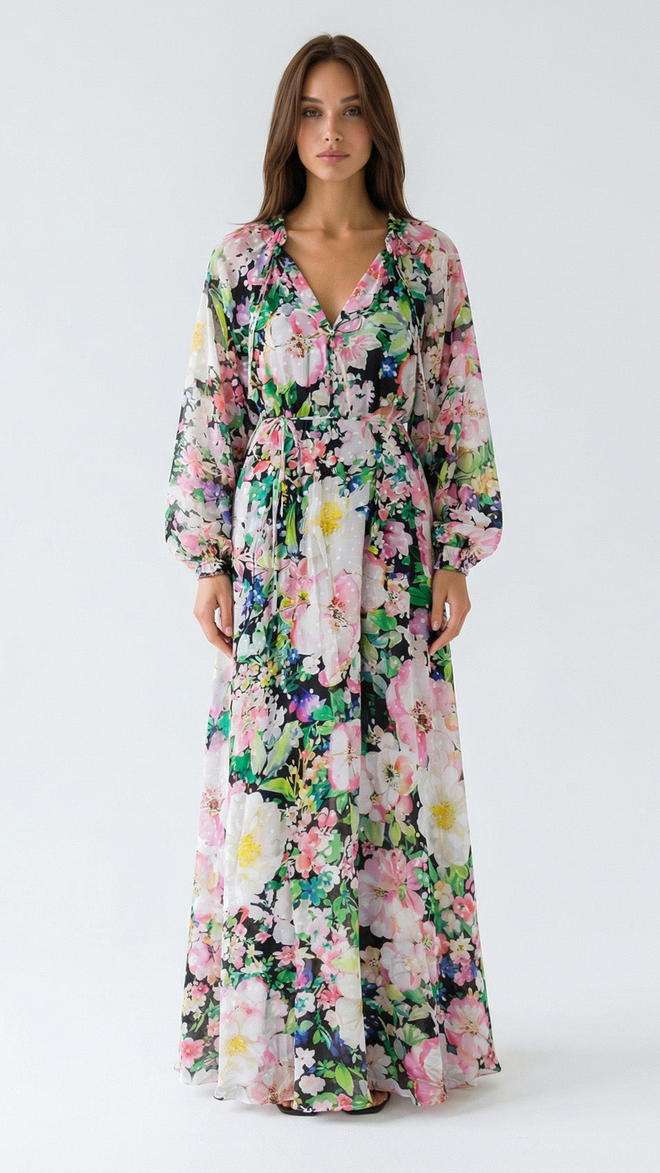 "ALEGRIA" Viscose Lurex Kaftan Maxi Dress - Secret Garden Introvertie VIENNA