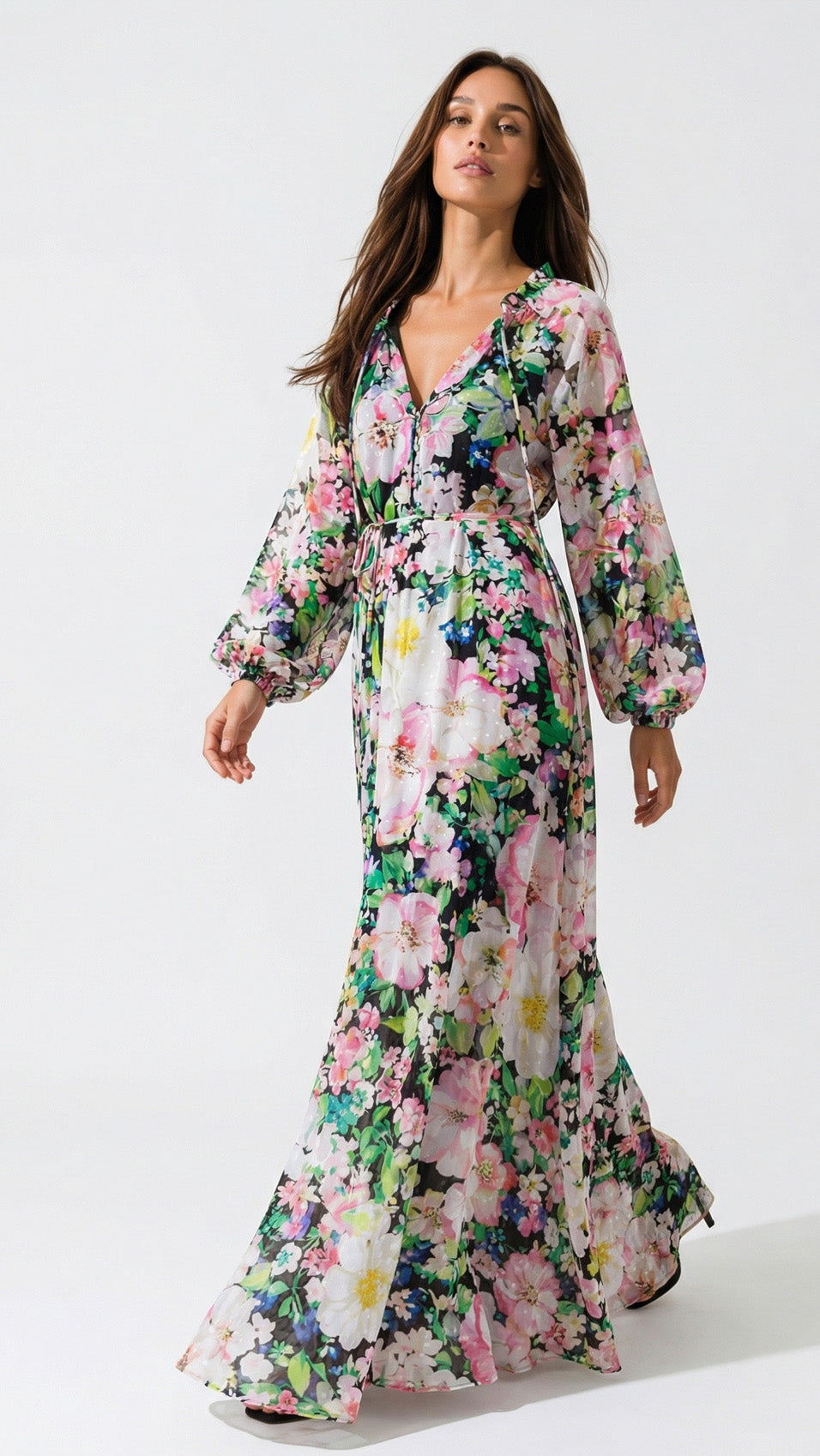 "ALEGRIA" Viscose Lurex Kaftan Maxi Dress - Secret Garden Introvertie VIENNA
