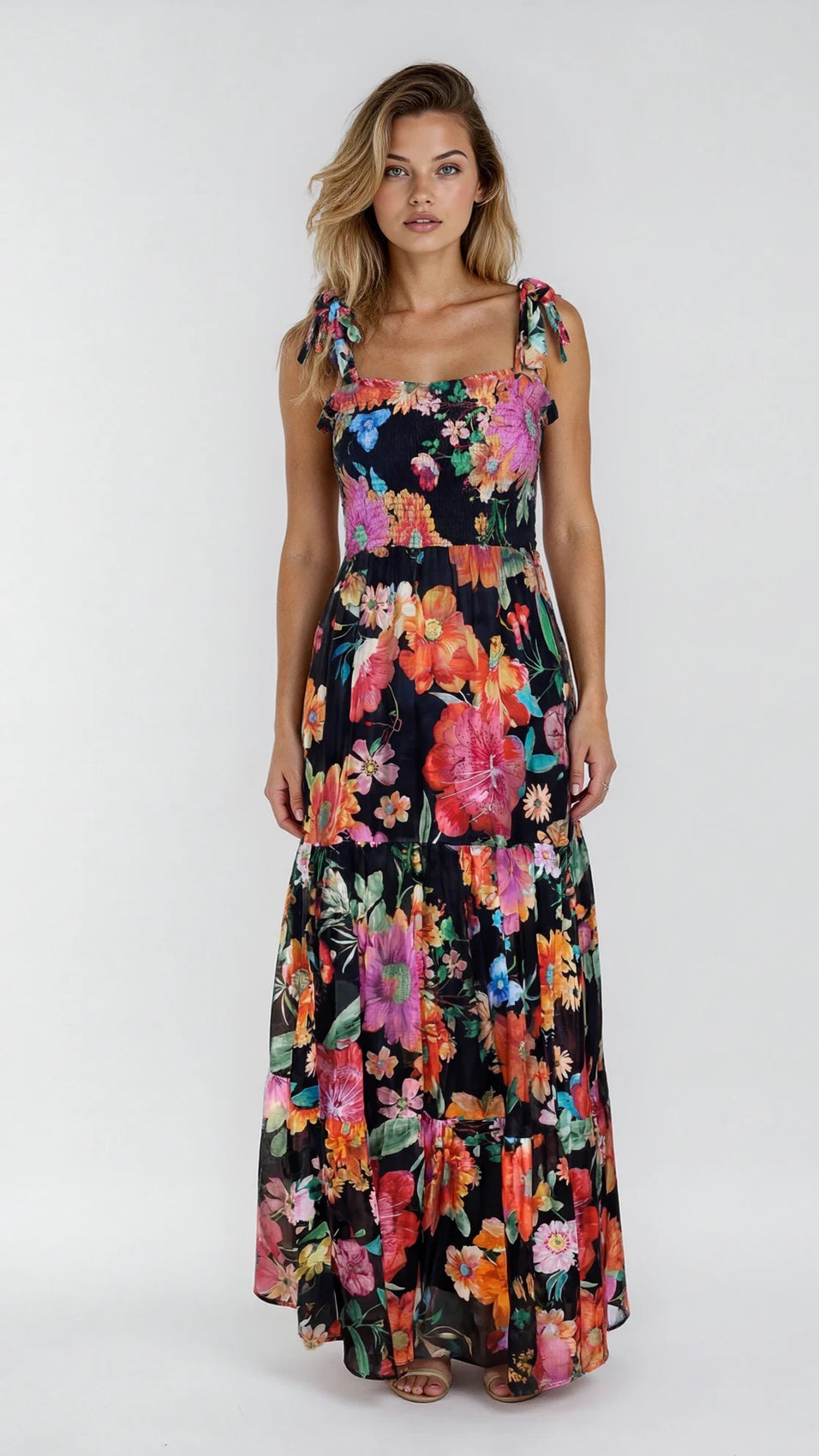 "GIRL GOT POCKETS" Shirred Silk/Linen Dress - Paradise Lost Introvertie VIENNA