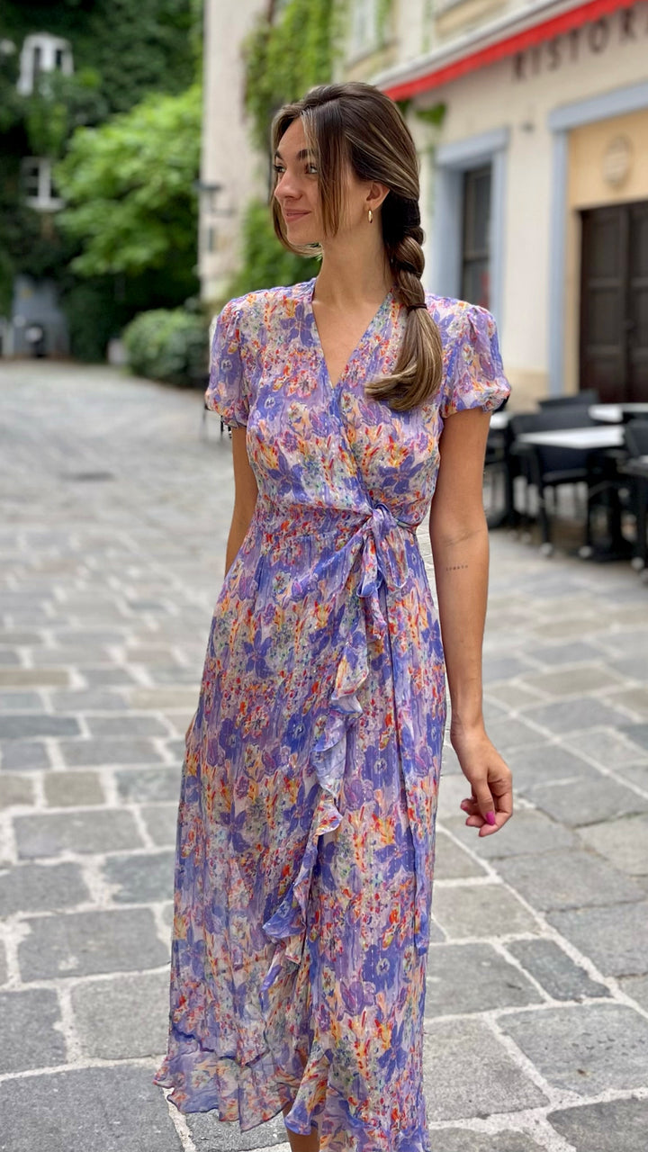 "VIENNA" Silk Wrap Dress Midi PAISLEY Introvertie VIENNA