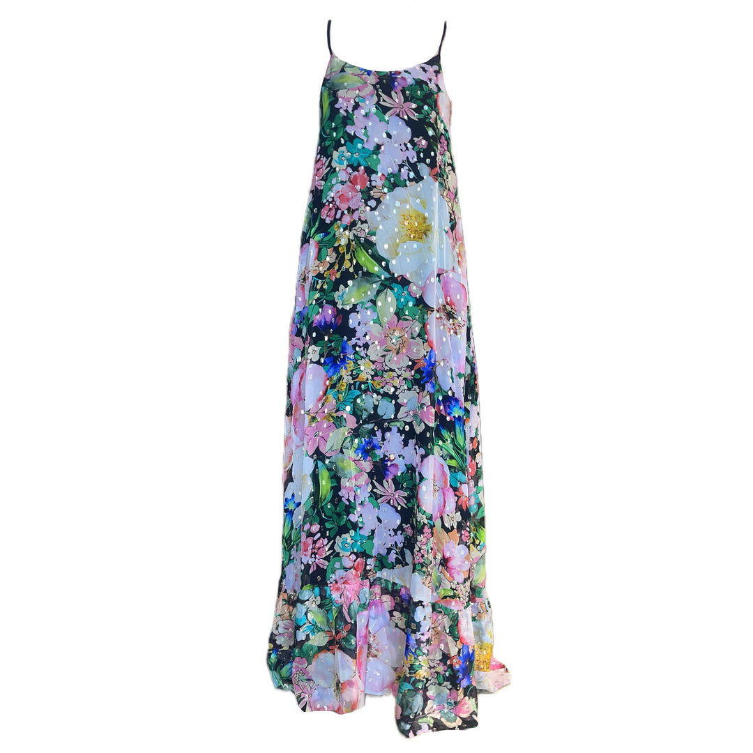 "MADEIRA" A-Line Viscose Lurex Maxi Dress - secret garden Introvertie VIENNA