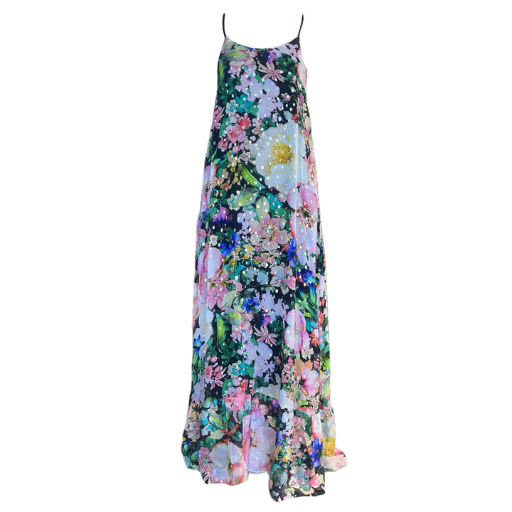 "MADEIRA" A-Line Viscose Lurex Maxi Dress - secret garden Introvertie VIENNA