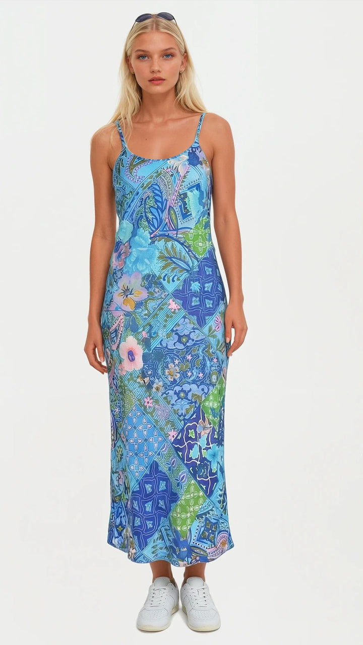 "NOT YOUR DARLING" Slip Dress Midi - Magical Mosaic Introvertie VIENNA