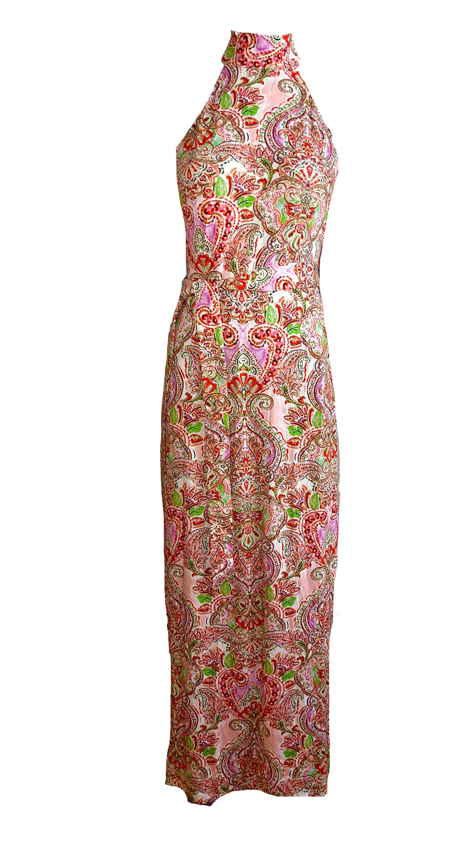 "NOLITA" Halterneck Viscose Jersey Dress Maxi - frozen blueberries Introvertie VIENNA