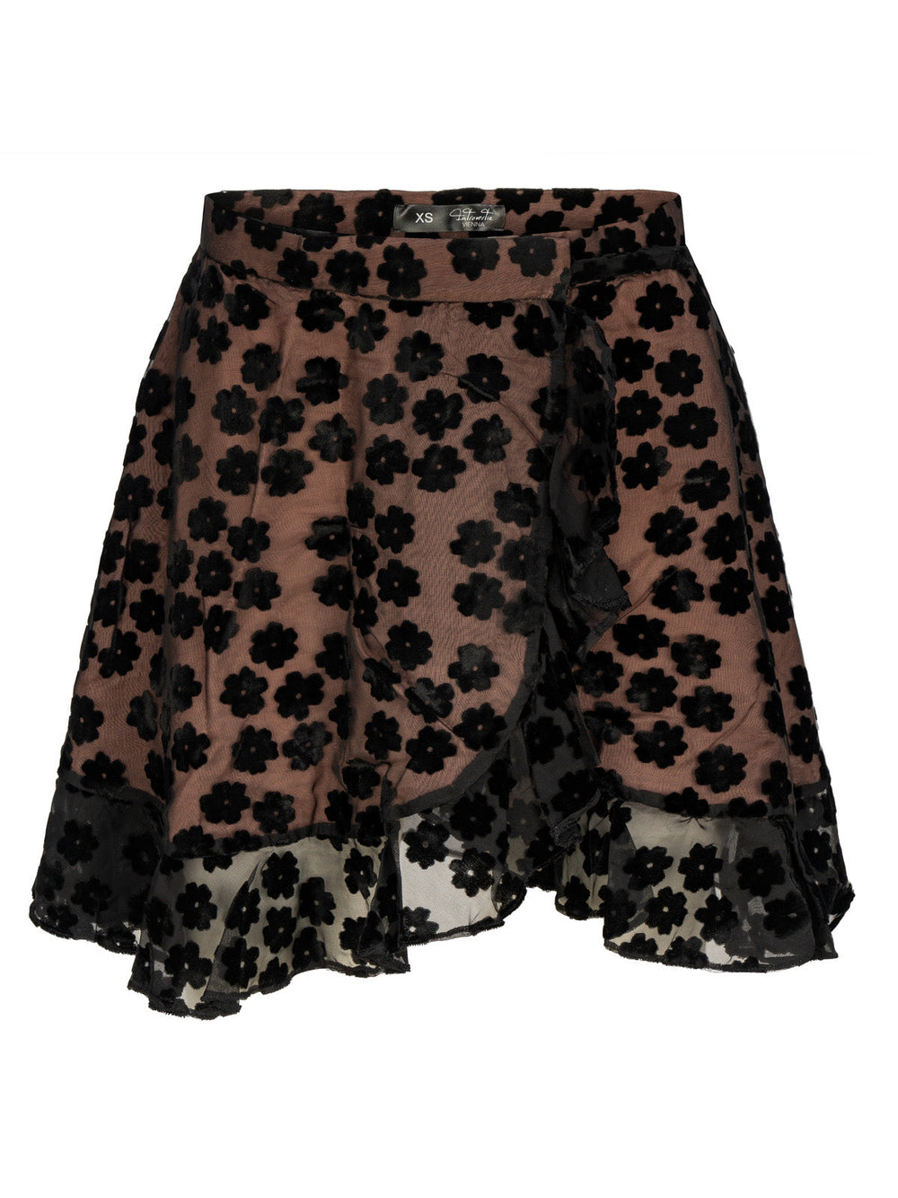 "OVER IT" Viscose Wrap Skirt Mini Black/Nude Introvertie VIENNA