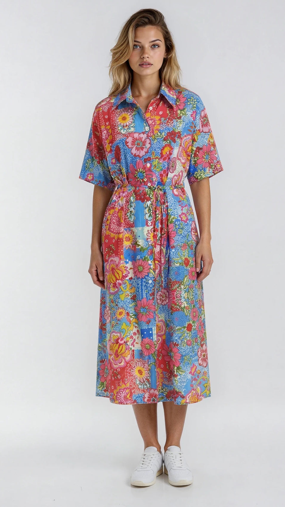 "SANTORINI" Silk Shirt Dress Introvertie VIENNA