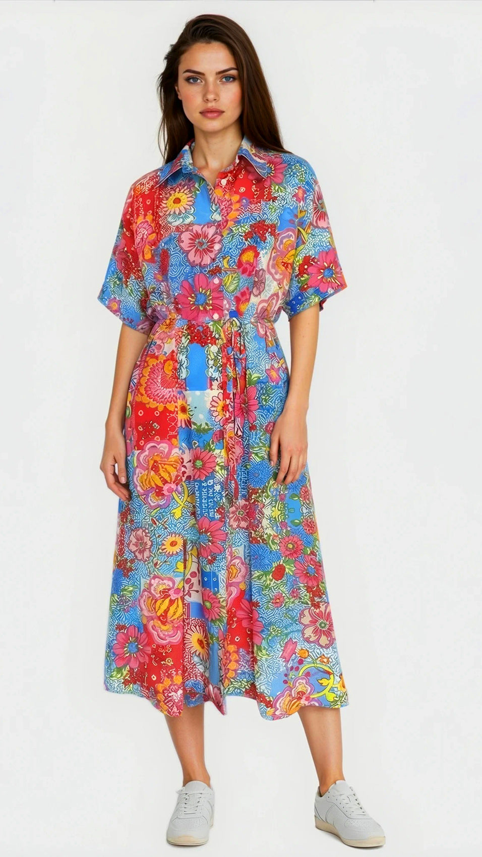 "SANTORINI" Silk Shirt Dress Introvertie VIENNA