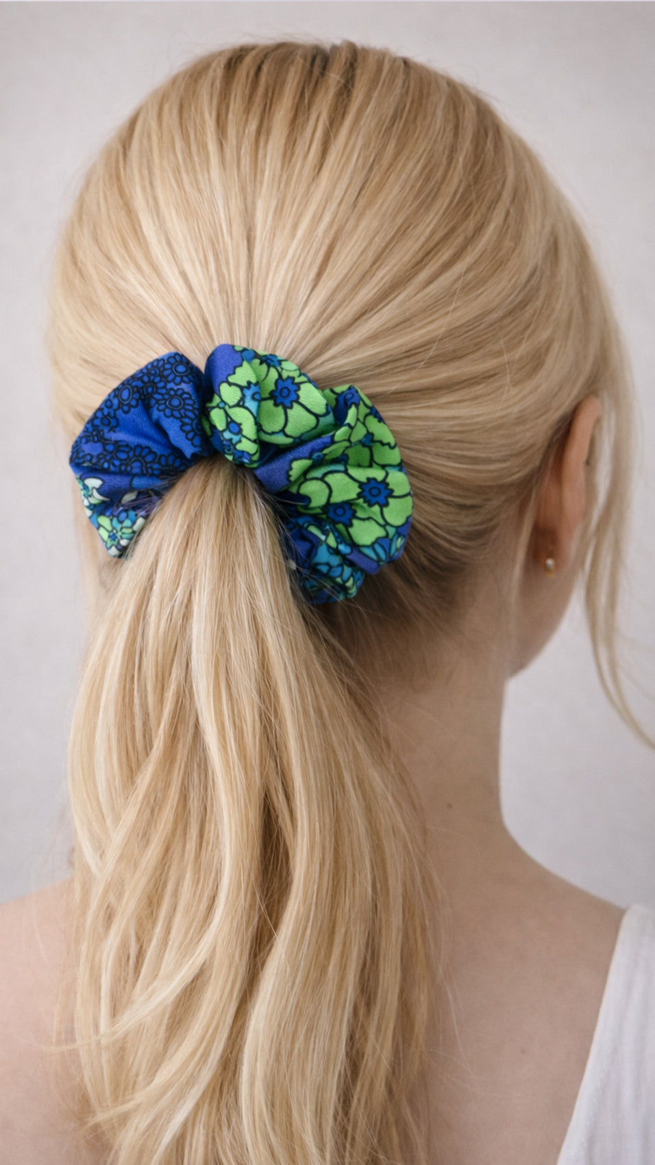 Viscose Rayon Scrunchie - Bloom Azure Introvertie VIENNA