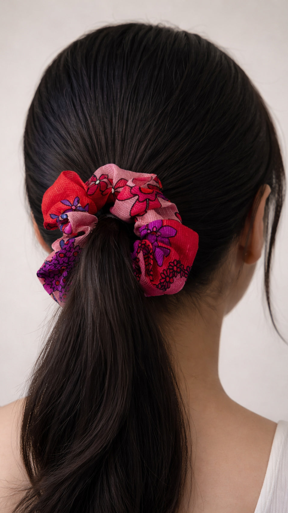 Silk Linen Scrunchie - Pink Bloom Introvertie VIENNA
