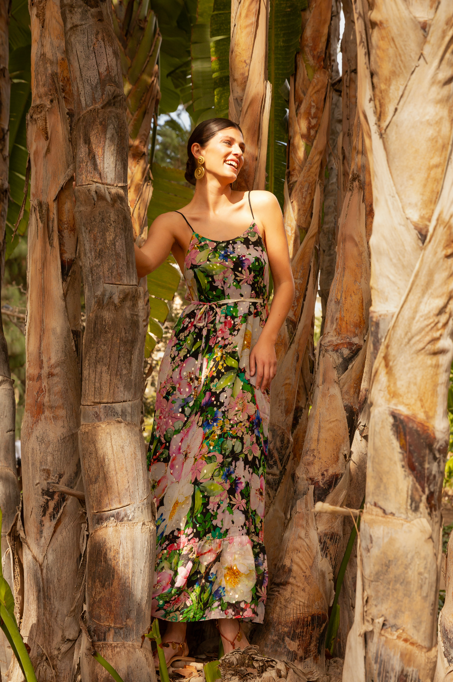 "MADEIRA" A-Line Viscose Lurex Maxi Dress - carmen (Kopie) Introvertie VIENNA