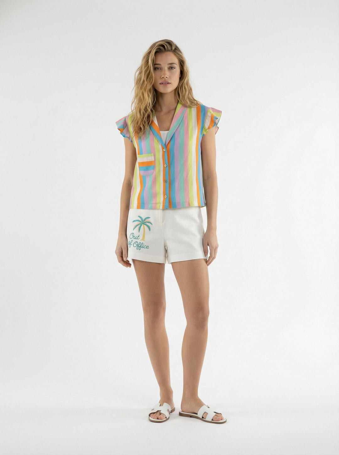 "RIVIERA" Hand-Embroidered OUT OF OFFICE Shorts Introvertie VIENNA
