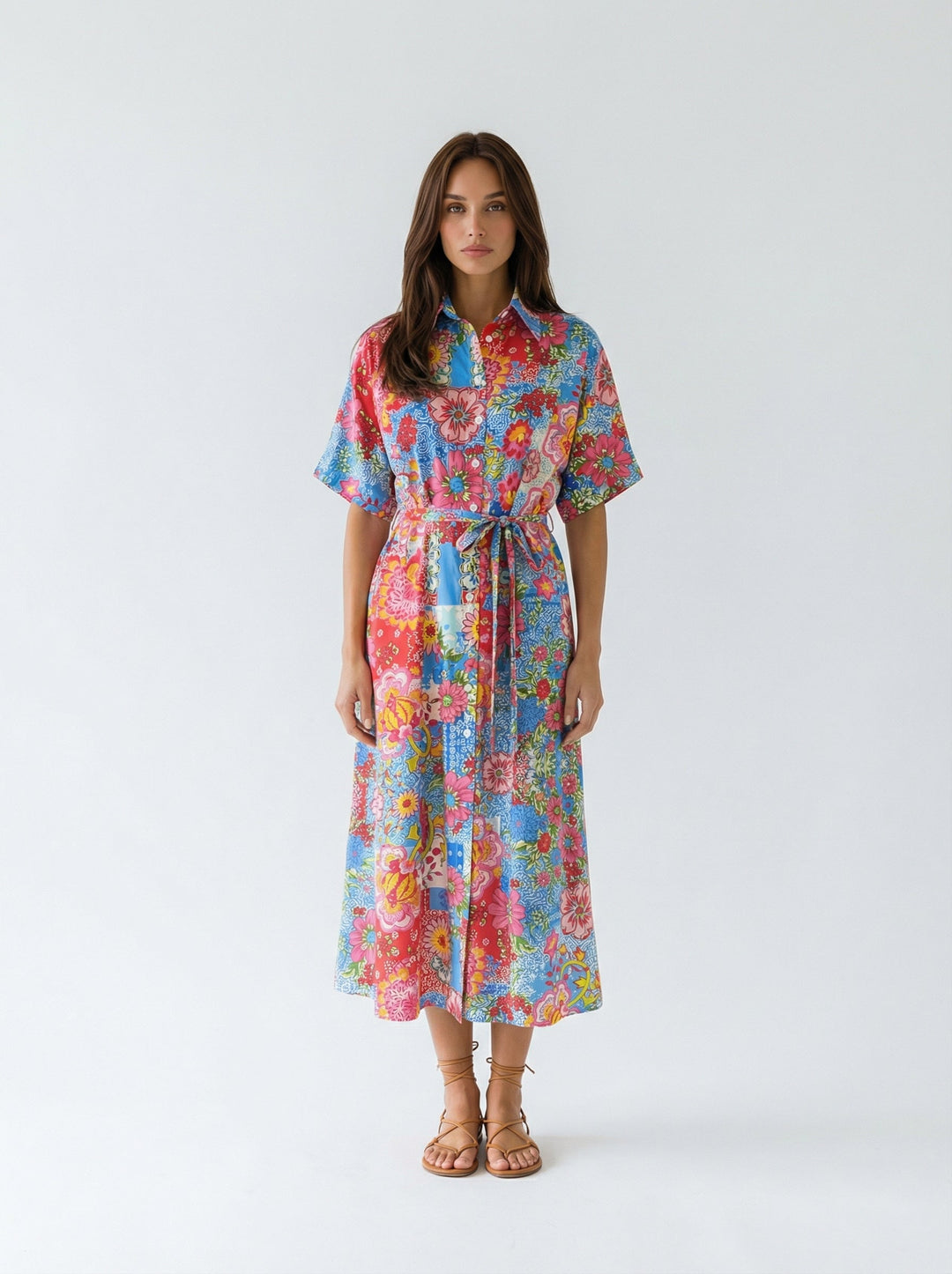 "SANTORINI" Silk Shirt Dress Introvertie VIENNA