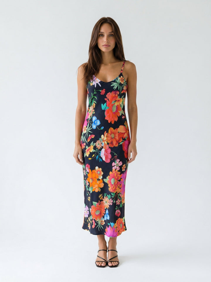 "NOT YOUR DARLING" Slip Dress Midi - Paradise Lost Introvertie VIENNA