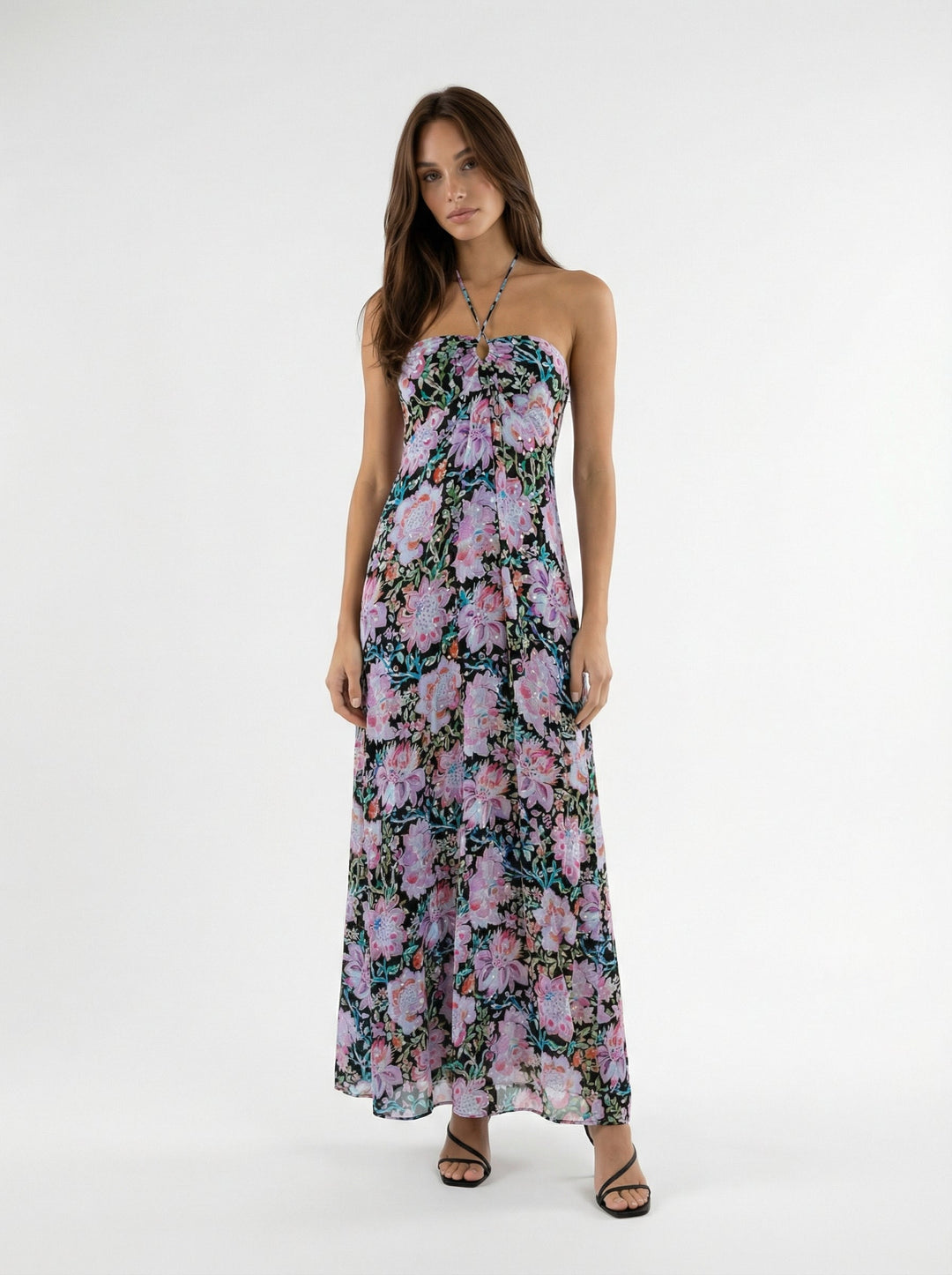 "FORGOT ABOUT YOU" Viscose Lurex Maxi Dress - Milky Way Introvertie VIENNA