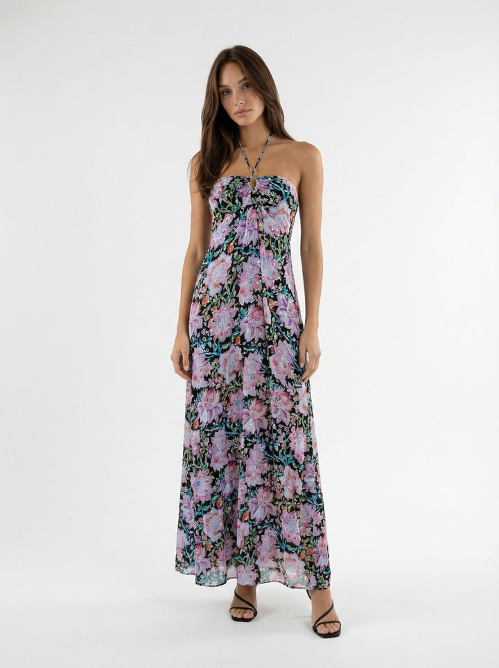 "FORGOT ABOUT YOU" Viscose Lurex Maxi Dress - Milky Way Introvertie VIENNA