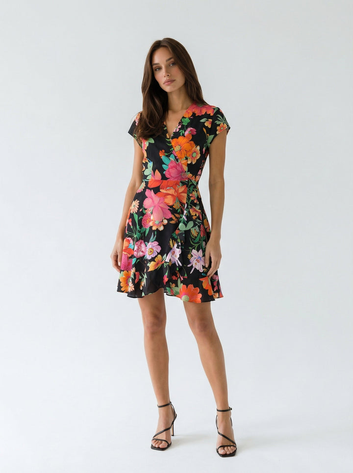 "ALICE" Silk Wrap Dress Mini - Paradise Lost Introvertie VIENNA