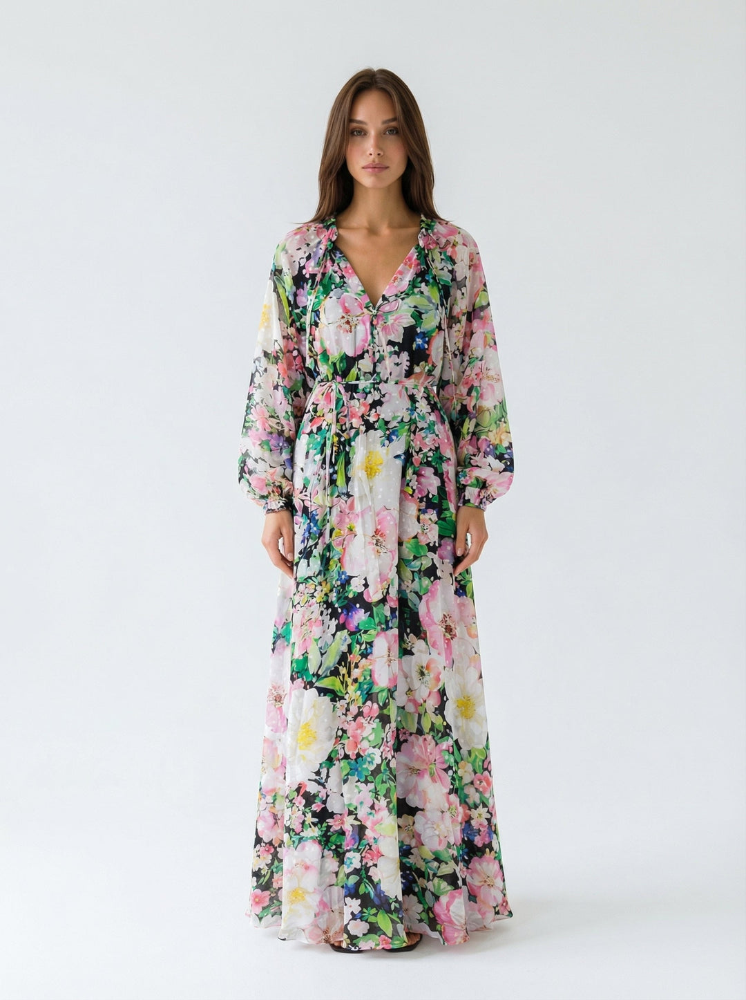 "ALEGRIA" Viscose Lurex Kaftan Maxi Dress - Secret Garden Introvertie VIENNA
