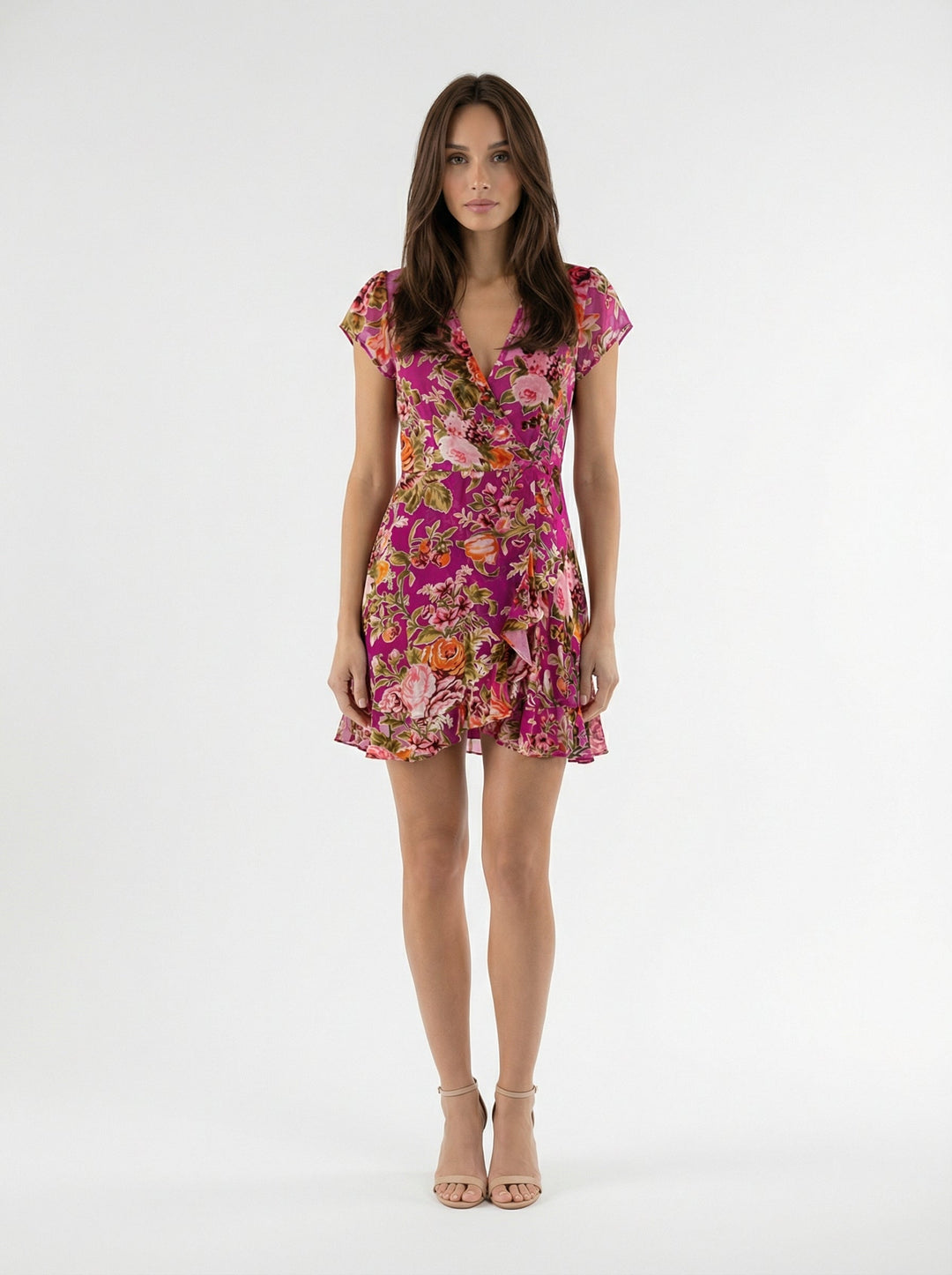 "ALICE" Silk Wrap Dress Mini in LADY ROSE Introvertie VIENNA