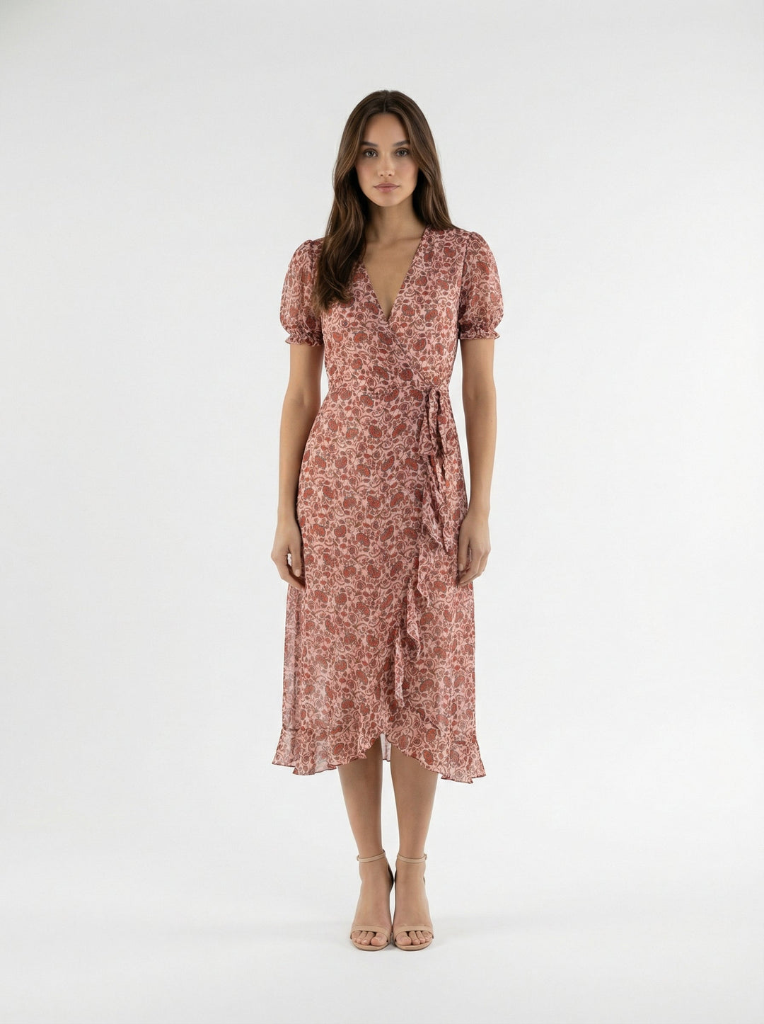 "VIENNA" Silk Wrap Dress Midi PAISLEY Introvertie VIENNA