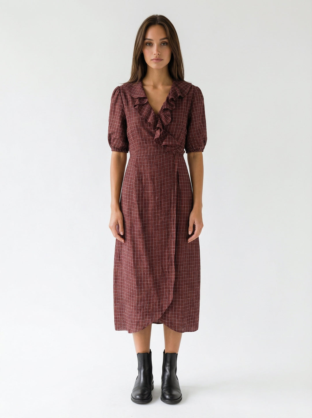 CORNWALL" pink linen wrap dress Introvertie VIENNA CORNWALL" pink linen wrap dress Introvertie VIENNA