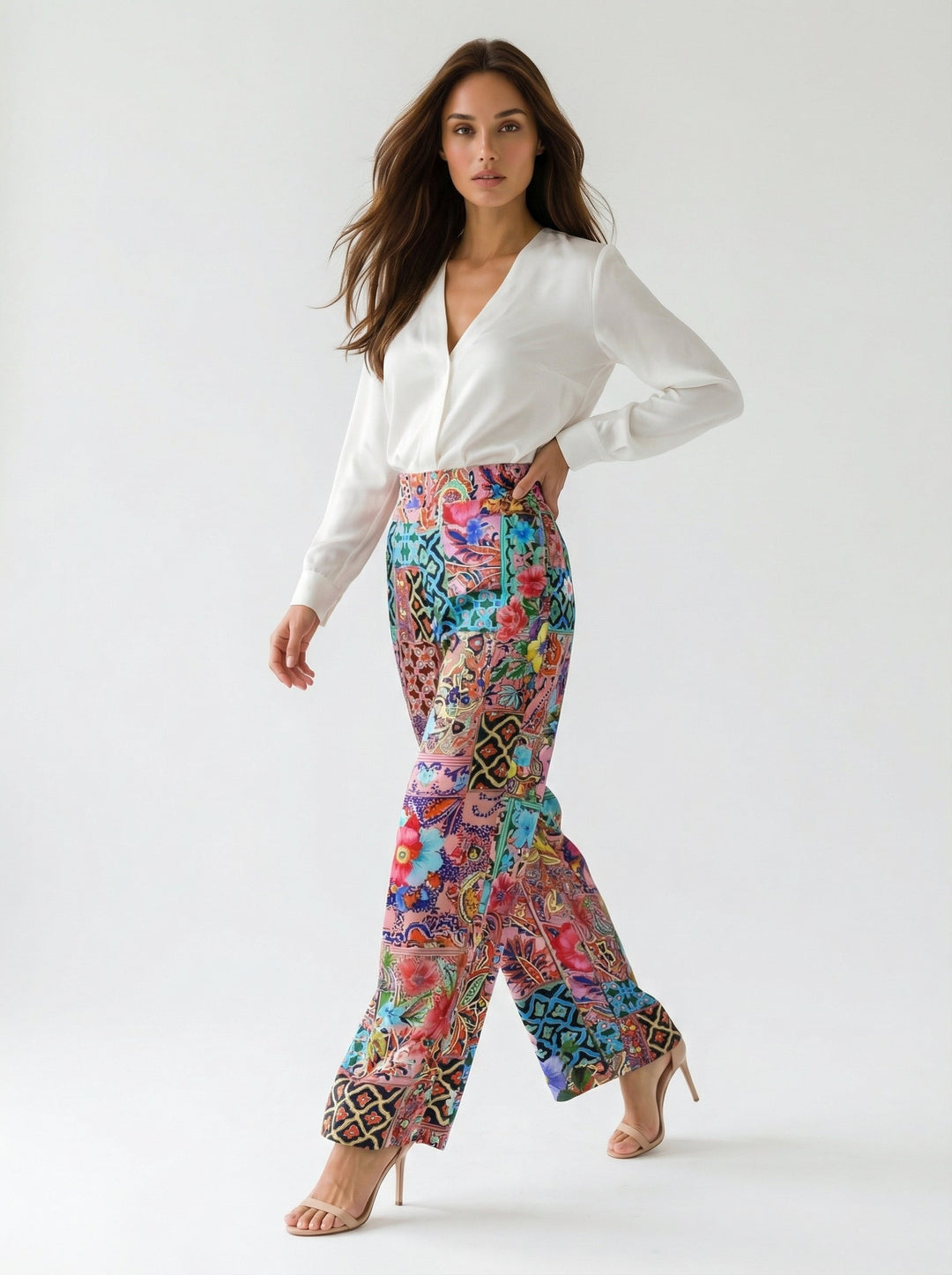 "JOHNNY" Silk Pants - Magical Mosaic Multi Introvertie VIENNA