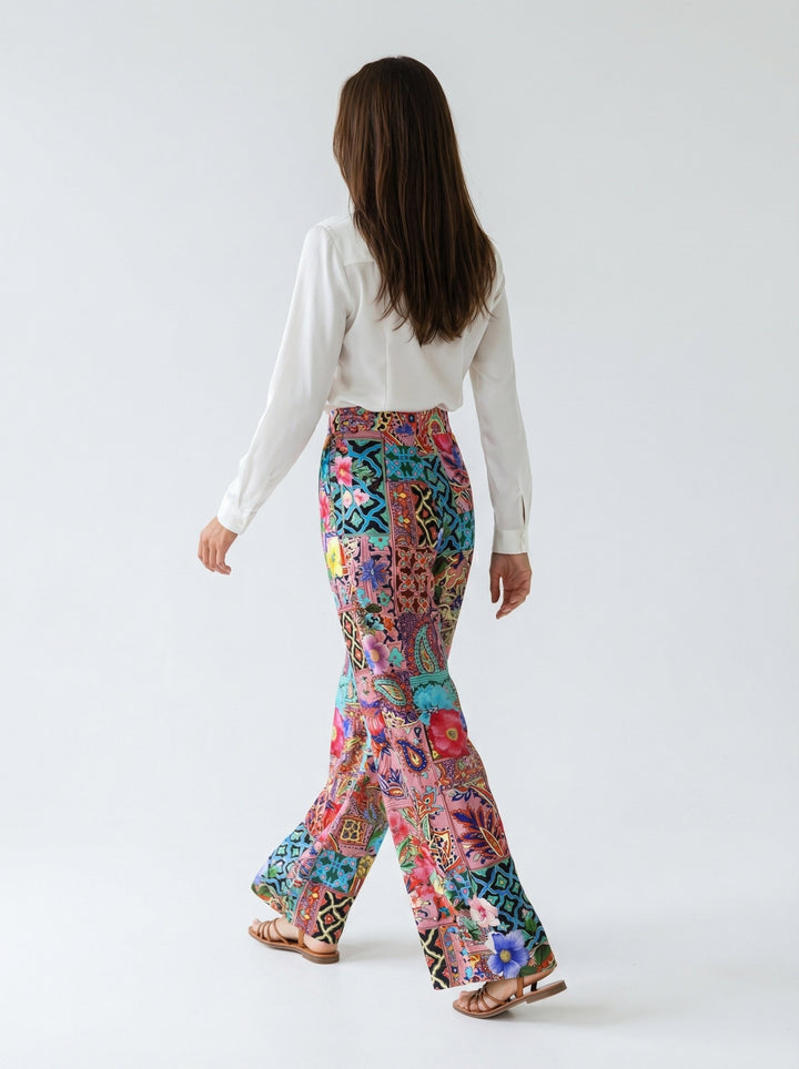 "JOHNNY" Silk Pants - Magical Mosaic Multi Introvertie VIENNA