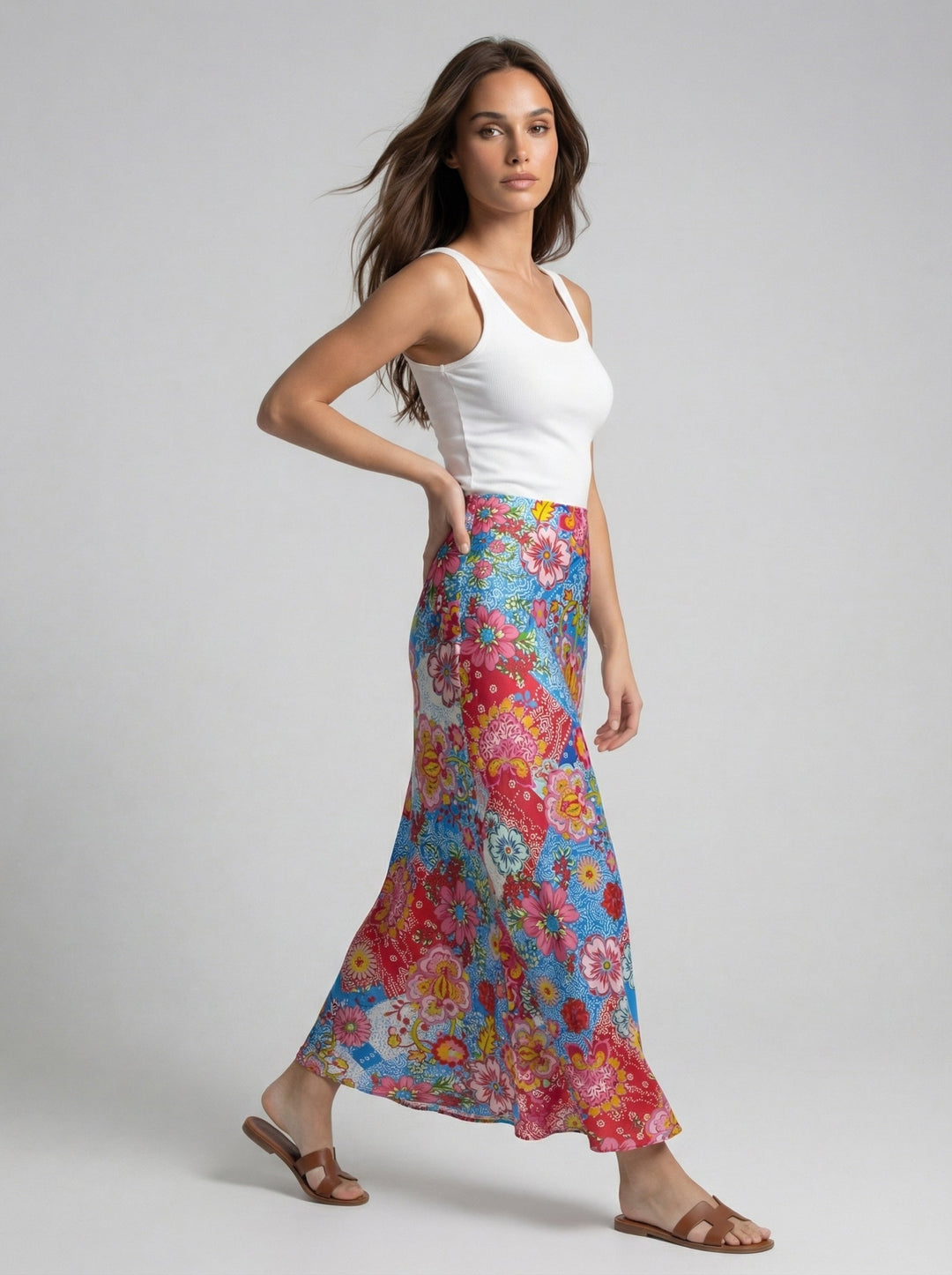 "OIA" Bias Cut Silk Skirt Maxi - Paradise Lost Introvertie VIENNA