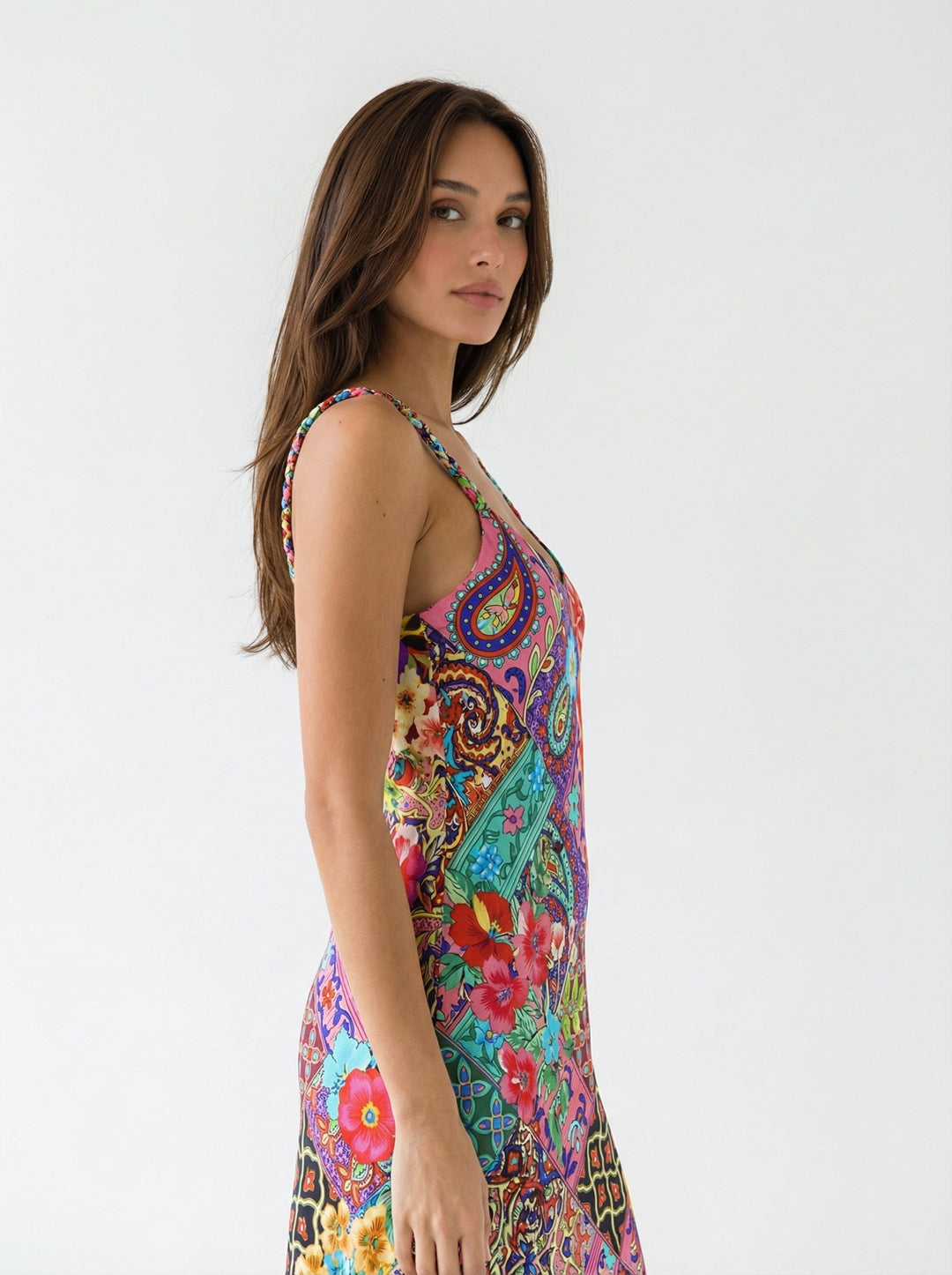 "NOT YOUR DARLING" Slip Dress Midi - Magical Mosaic Introvertie VIENNA