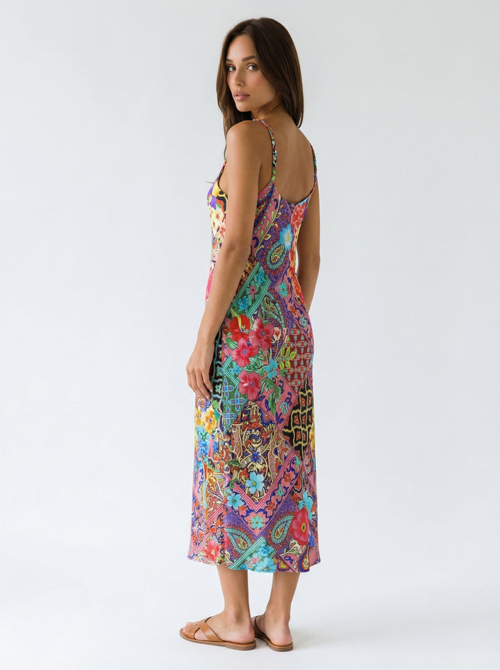 "NOT YOUR DARLING" Slip Dress Midi - Magical Mosaic Introvertie VIENNA
