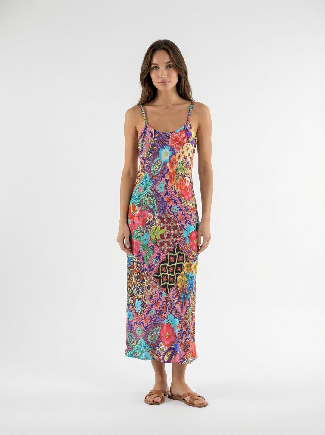 "NOT YOUR DARLING" Slip Dress Midi - Magical Mosaic Introvertie VIENNA