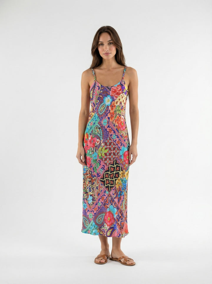 "NOT YOUR DARLING" Slip Dress Midi - Magical Mosaic Introvertie VIENNA