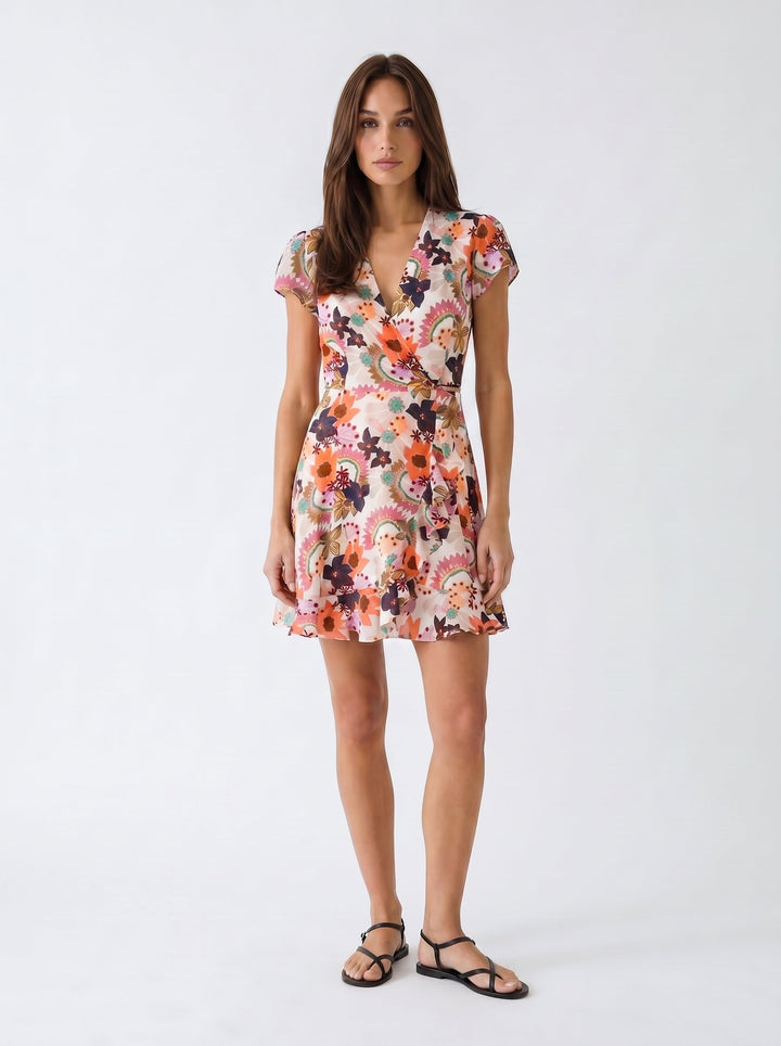 "ALICE" Silk Wrap Dress Mini IN BLOOM Introvertie VIENNA