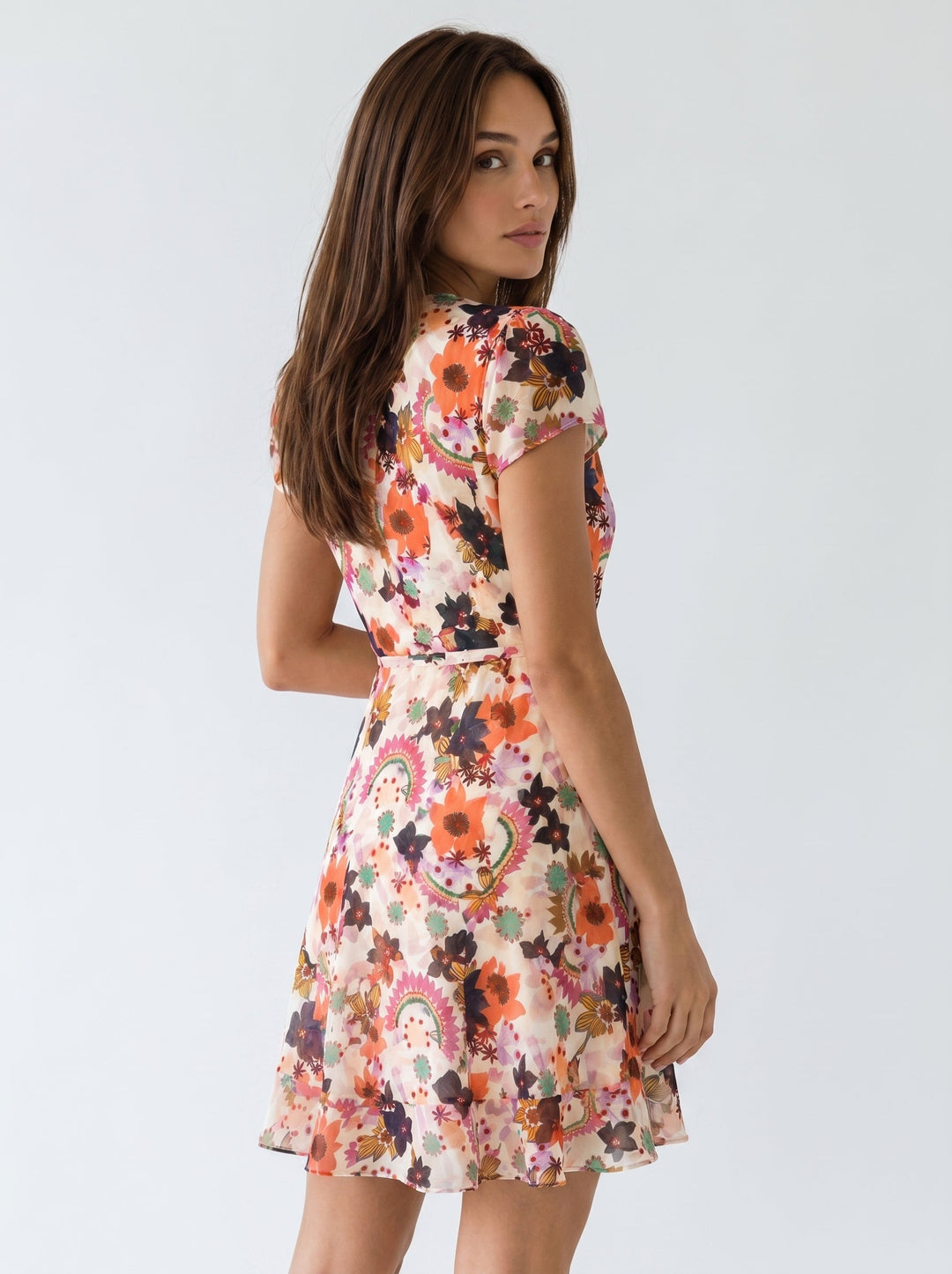"ALICE" Silk Wrap Dress Mini IN BLOOM Introvertie VIENNA