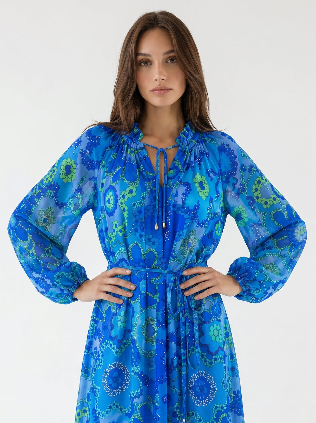 "ALEGRIA" Viscose Lurex Kaftan Maxi Dress - Secret Garden Introvertie VIENNA