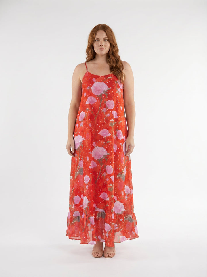 "MADEIRA" A-Line Viscose Lurex Maxi Dress - secret garden Introvertie VIENNA