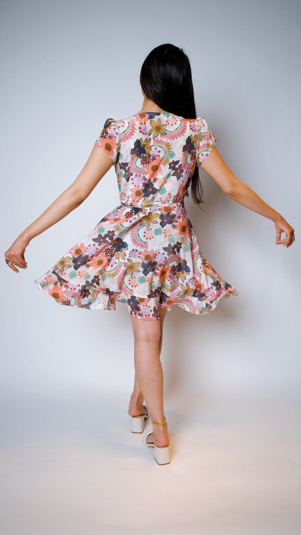 "ALICE" Silk Wrap Dress Mini IN BLOOM Introvertie VIENNA