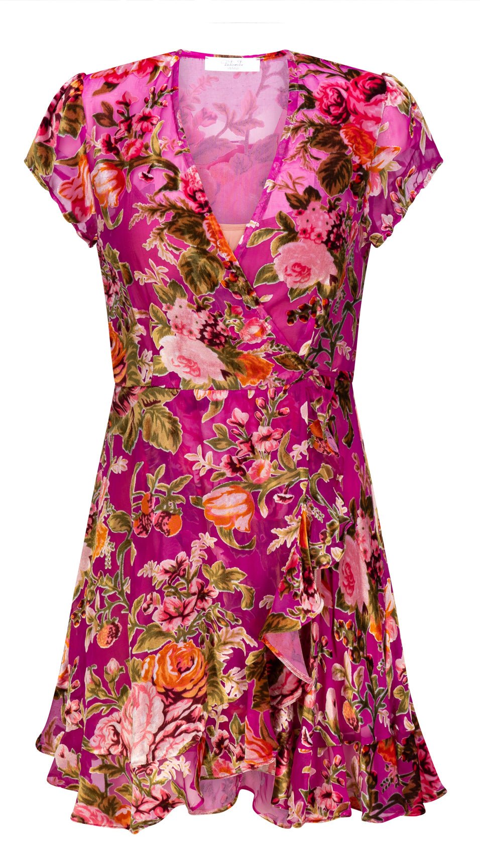 "ALICE" Silk Wrap Dress Mini in LADY ROSE Introvertie VIENNA