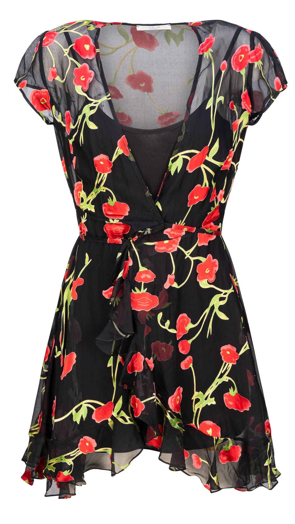 "ALICE" Silk Wrap Dress Mini in POPPY Introvertie VIENNA