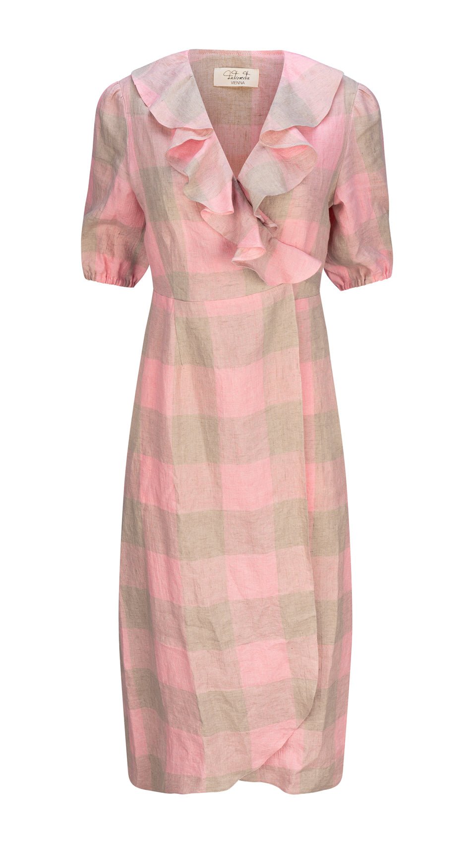 "CORNWALL" Linen Wrap Dress Maxi Zesty Rose Introvertie VIENNA