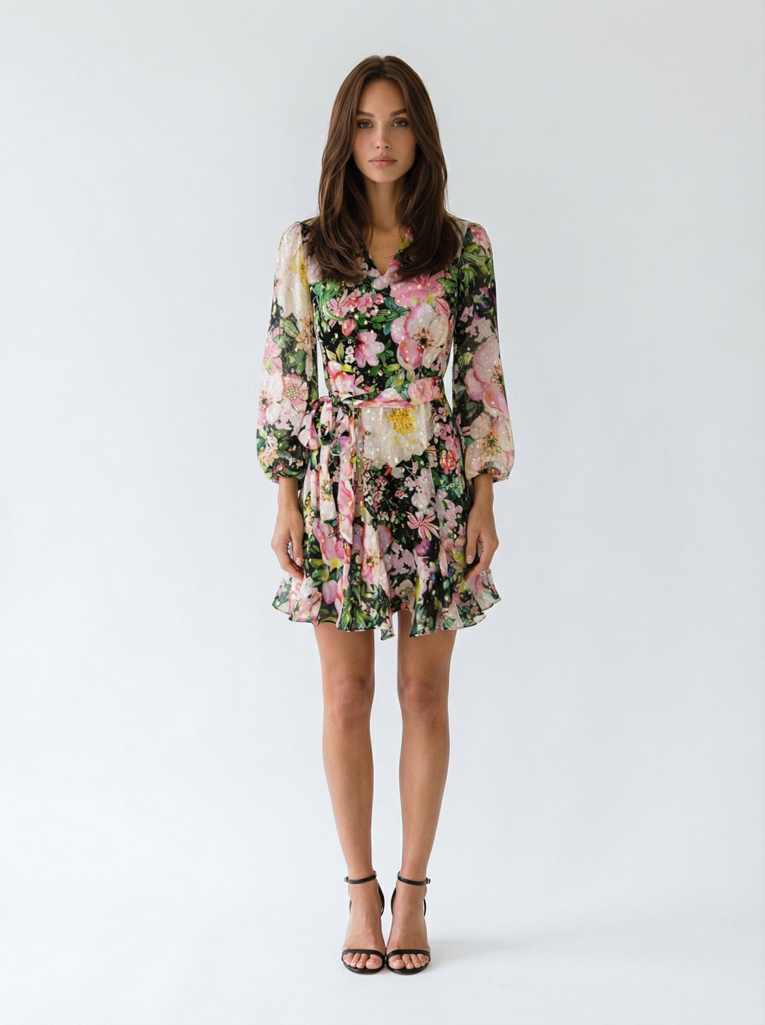 "SOHO MINI" Viscose Lurex Balloon Sleeve Mini Dress - Secret Garden Introvertie VIENNA