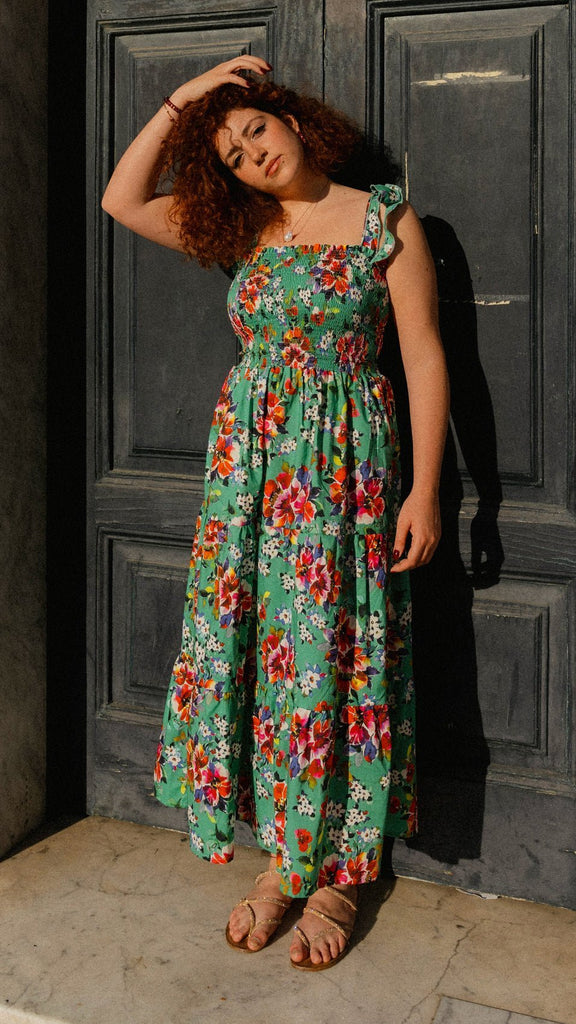 Cotton maxi dress with pockets hotsell