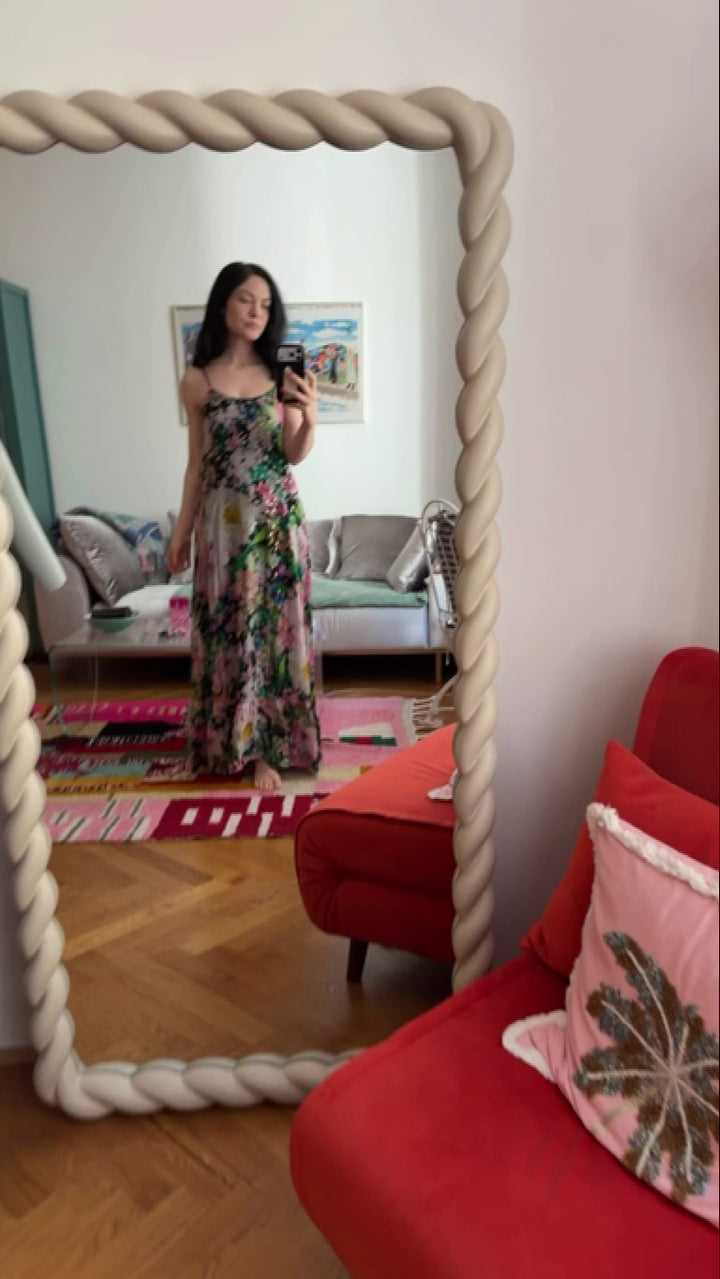 "MADEIRA" A-Line Viscose Lurex Maxi Dress - carmen